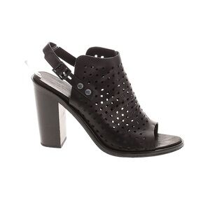 Rag & Bone Black Leather Slingback Heels with Peep-Toe